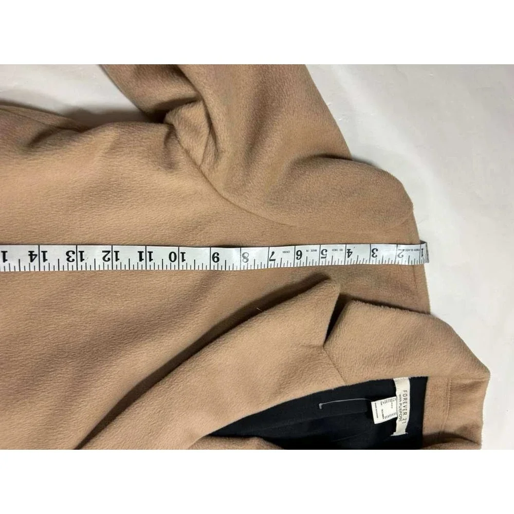 Forever 21 with Purpose Camel Tan Double Breasted Longline Coat Mens Medium M‎